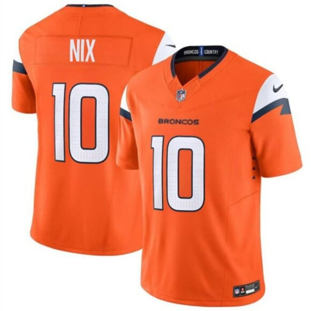 Youths Kids Mens 10 Bo Nix Orange Vapor Limited Stitched Jersey